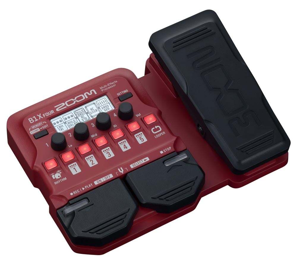 ZOOM B4 Four ベースエフェクター ZOOM B1X FOUR Bass Multi-Effects Processor ベース用 電池駆動