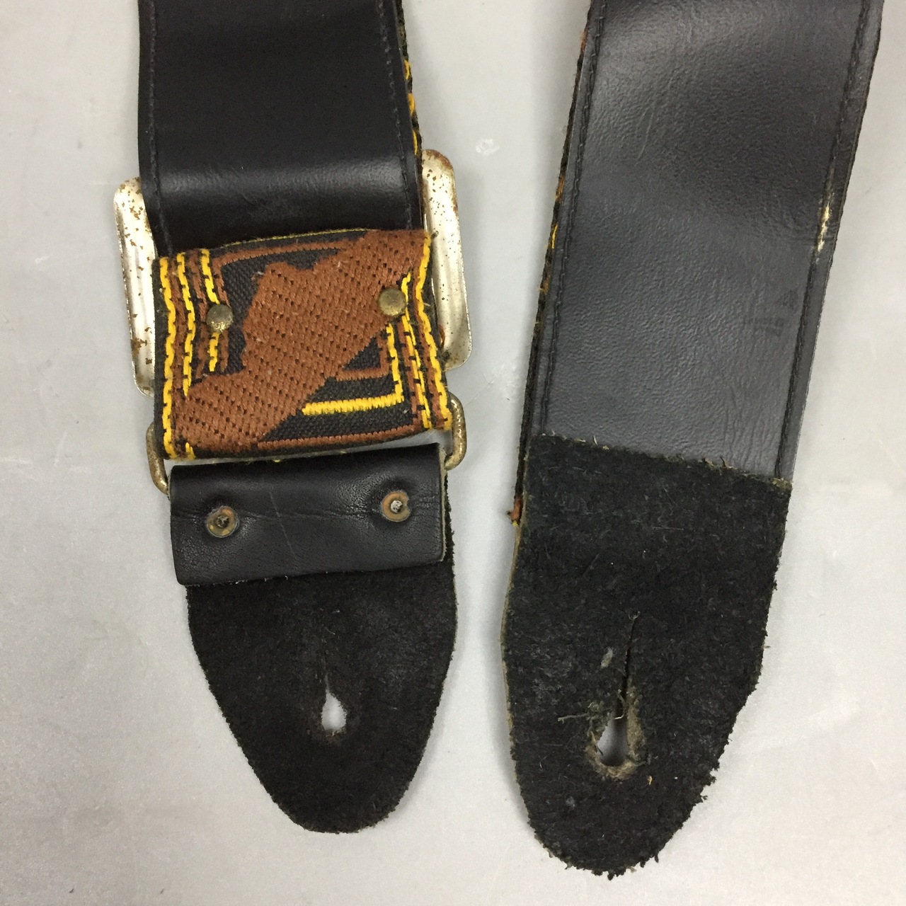 Fender Monogrammed Strap Black/Yellow 1970s 横ロゴ メタル