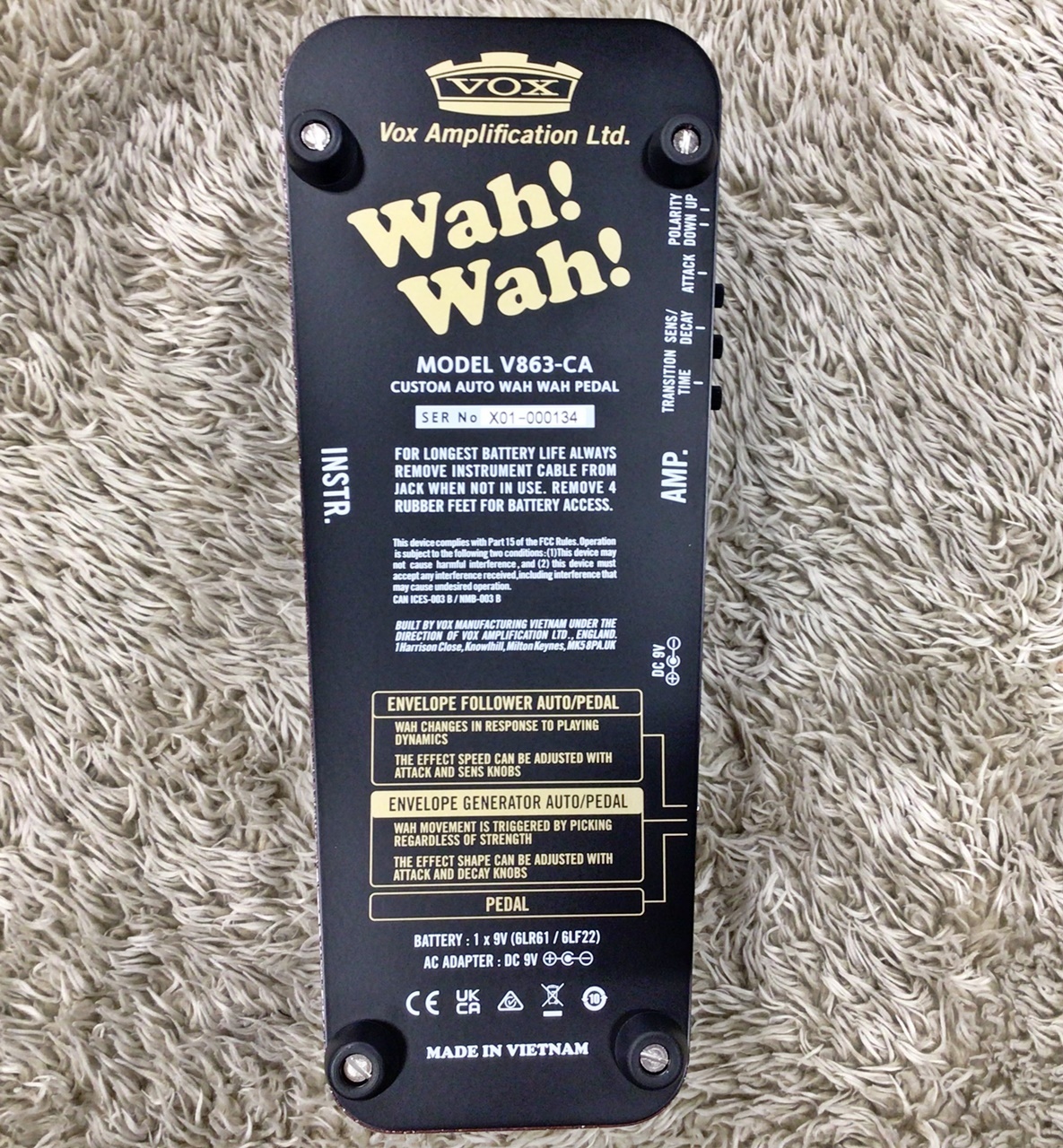 VOX V863-CA 【カスタム・オート・ワウペダル】(新品/送料無料 VOX V863-CA 【カスタム・オート・ワウペダル】(新品/送料無料