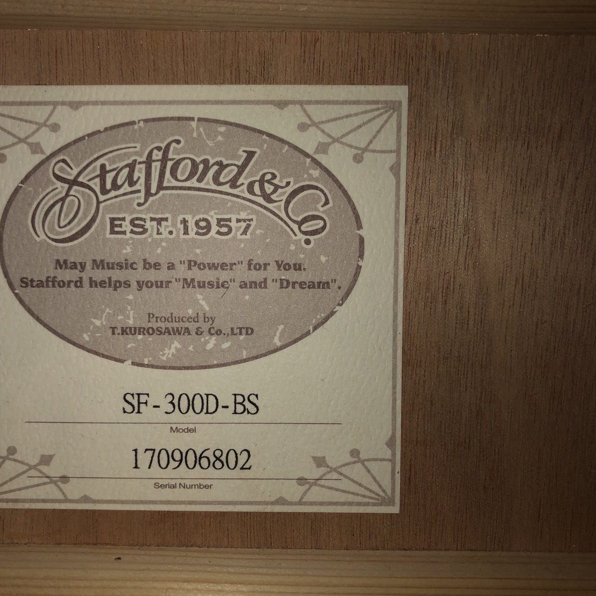 Stafford SF-300D BS Electric Acoustic Guitar（中古/送料無料