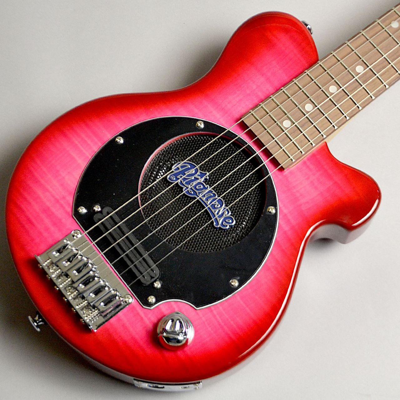 Pignose エレキギター レッド　新品弦張り替え済み　ケース付き Pignose エレキギター レッド 新品弦張り替え済み ケース付き