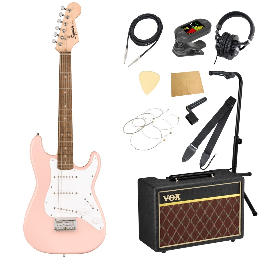 Squier by Fender スクワイヤー/スクワイア Mini Stratocaster Laurel Fingerboard Shell Pink  エレキギター 初心者セット（新品/送料無料）【楽器検索デジマート】