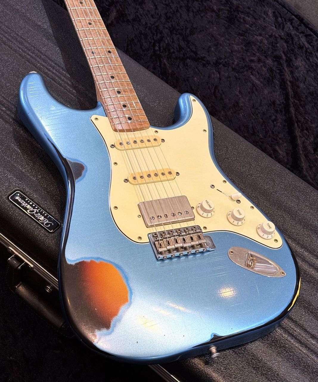 Xotic XSC-AH #3603 - Lake Placid Blue Over 3-Tone Burst Super