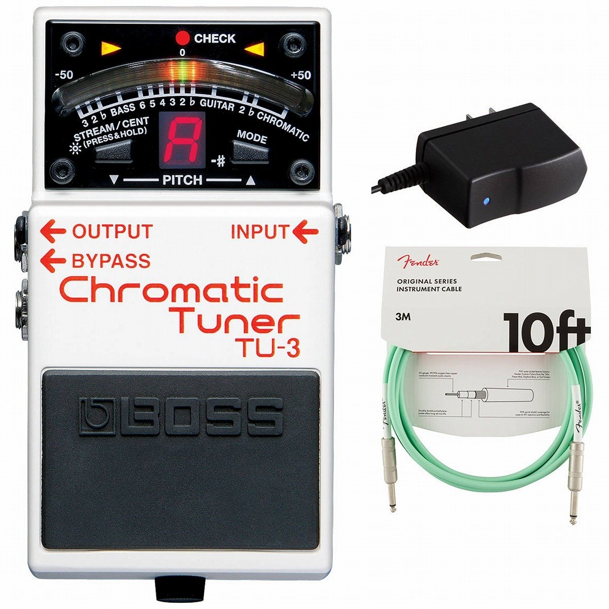 BOSS TU-3 Chromatic Tuner チューナー 純正アダプターPSA-100S2+ 