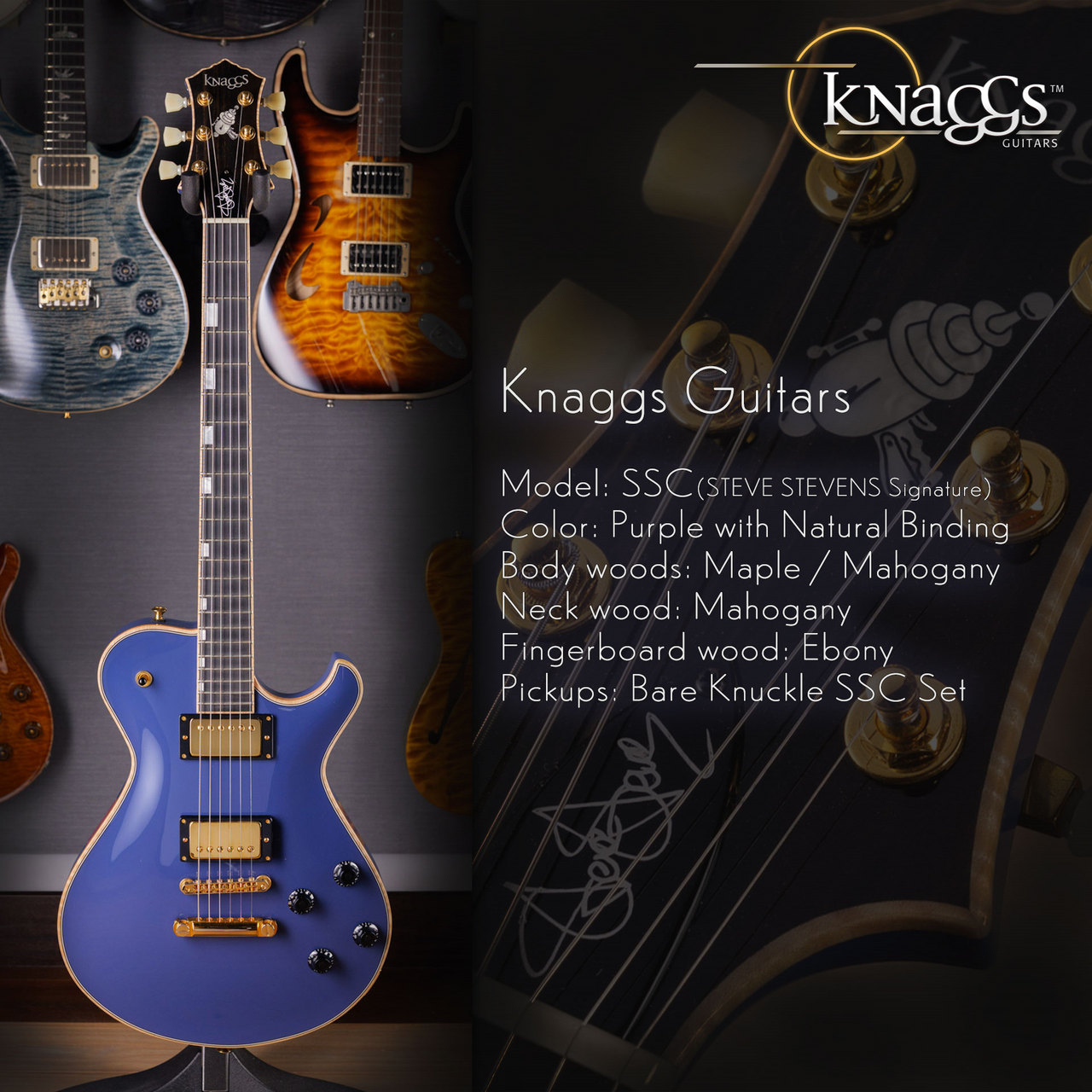 Knaggs Guitars SSC 『STEVE STEVENS Signature』 [ Purple with
