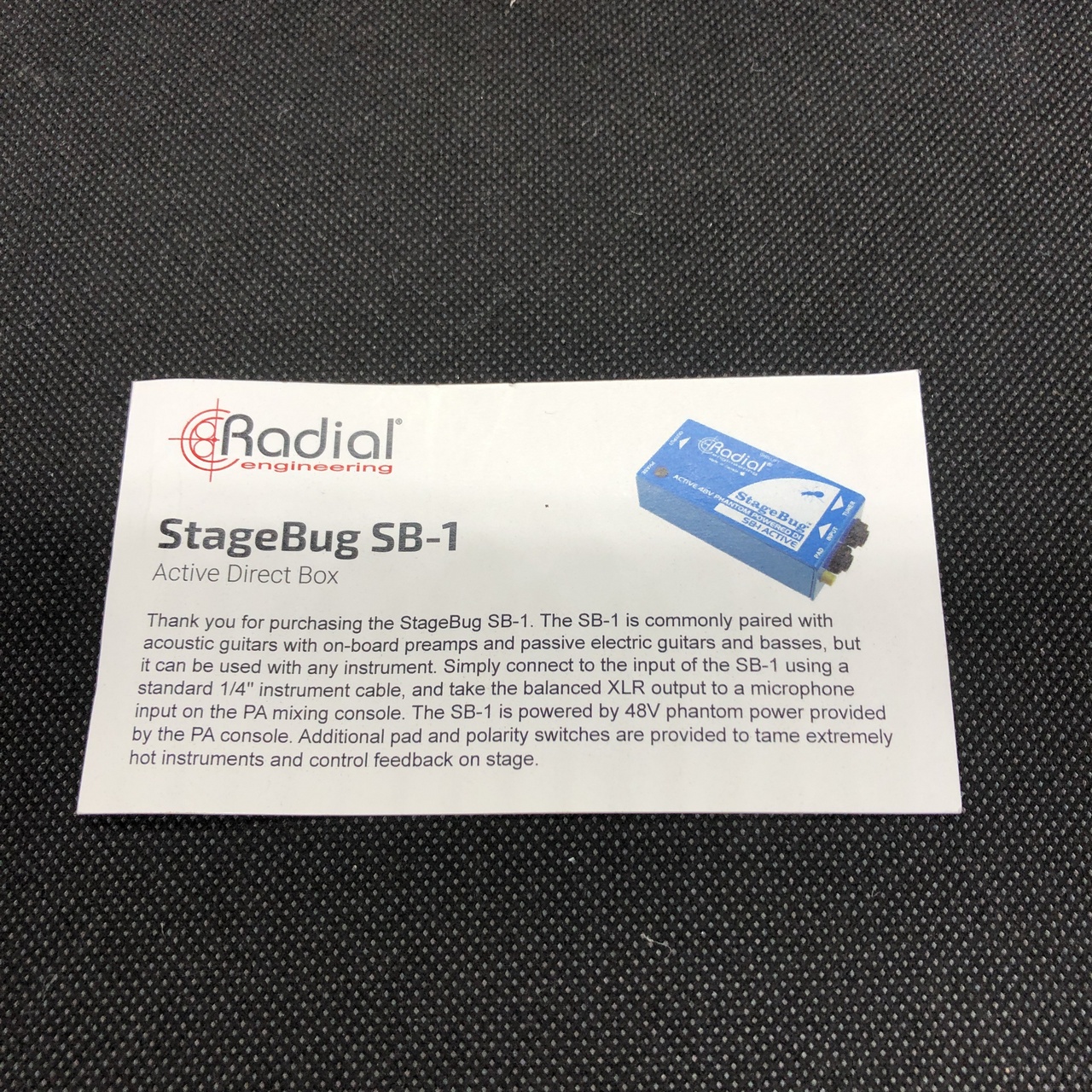 Radial SB-1 StageBug Active Direct Box（中古/送料無料）【楽器検索