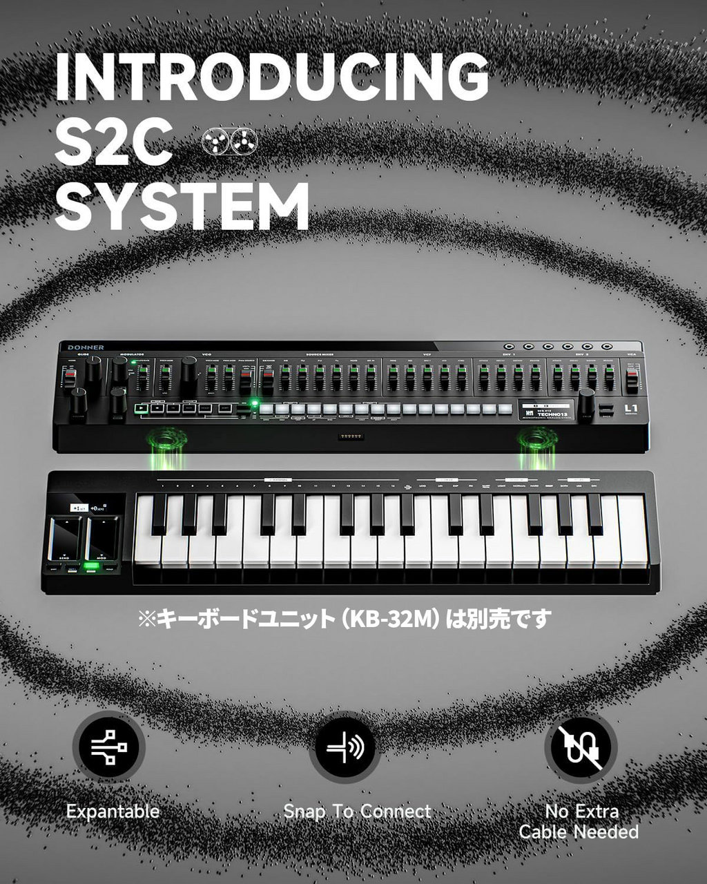 DONNER L1 シンセサイザー 64ステップ・シーケンサー搭載 アナログ