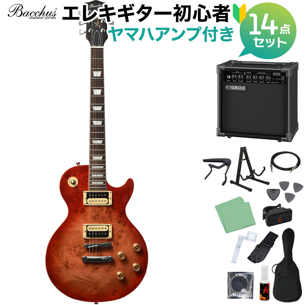 Bacchus BLP-BP/R RD-B エレキギター 初心者14点セット 【ヤマハアンプ 