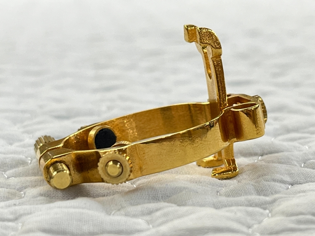 JLV 24金メッキ ラバー用 ソプラノサックスリガチャー 【中古