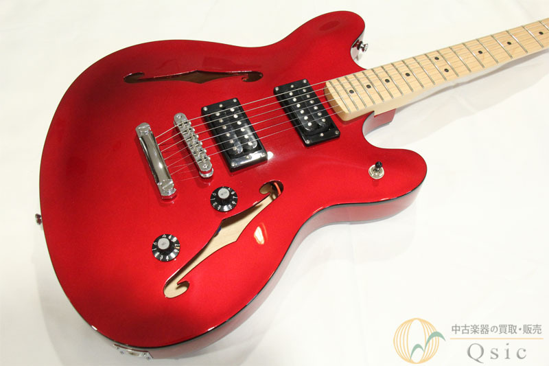 極美品 Squier Starcaster スターキャスター セミアコ レッド