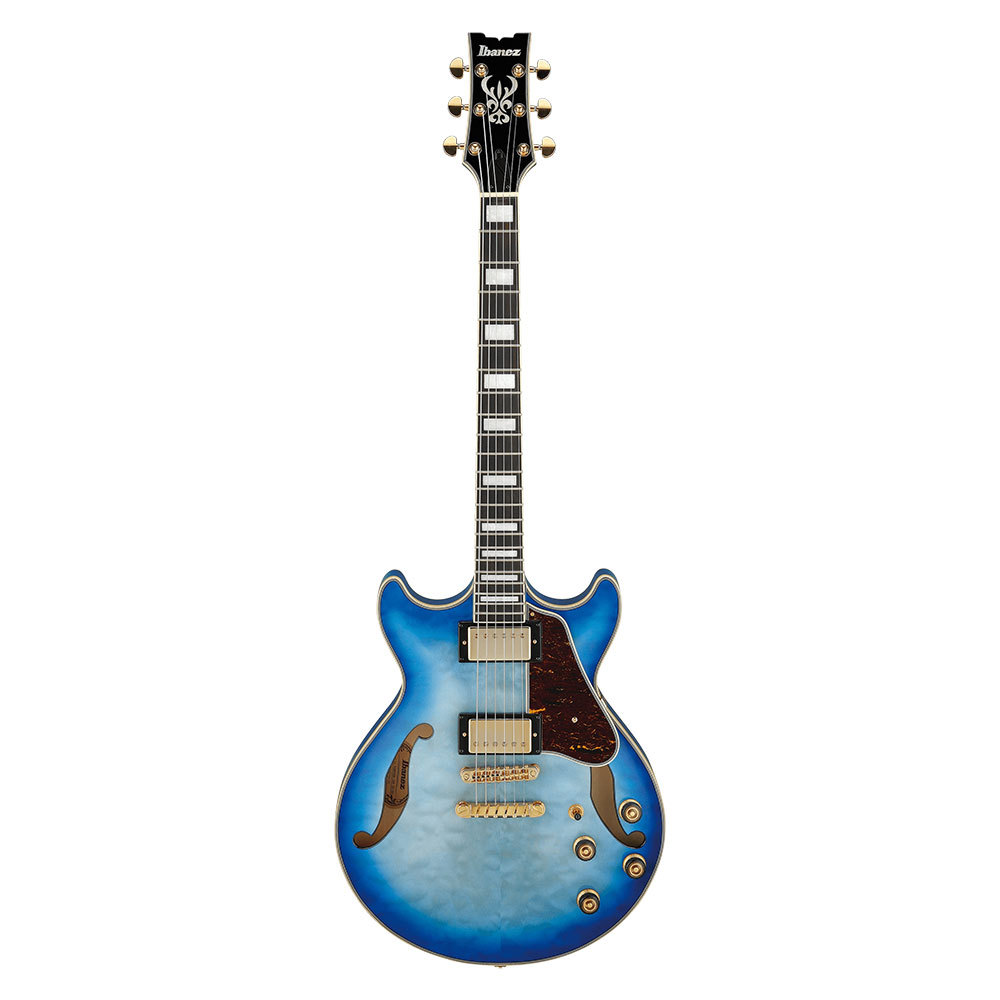 ブルーIbanez AM93QM-JBB ブルーサンバースト 比較的綺麗な状態 - ギター