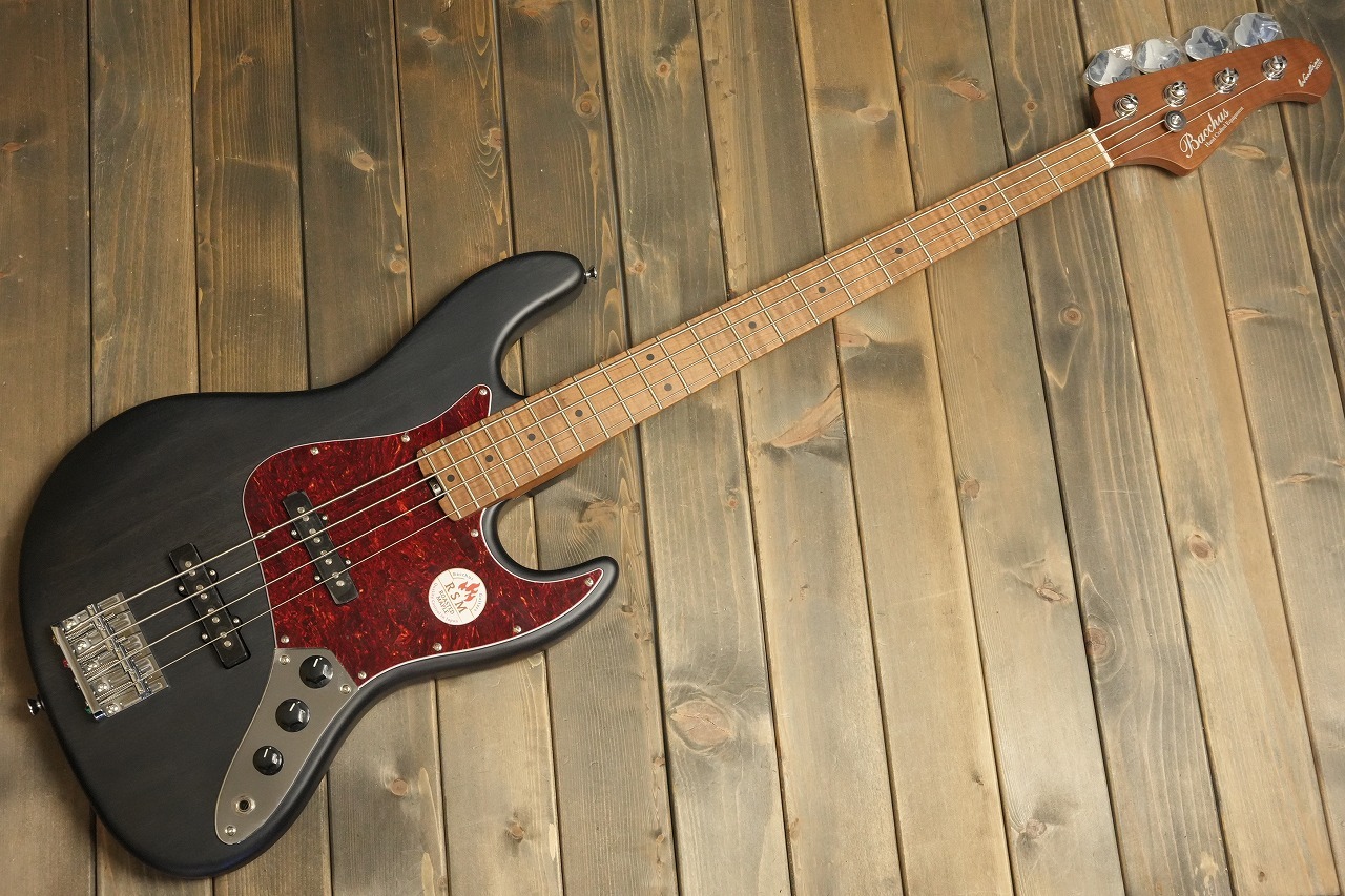 Bacchus WL4-STD/RSM BLK-S エレキベース ジャズべタイプ（新品/送料