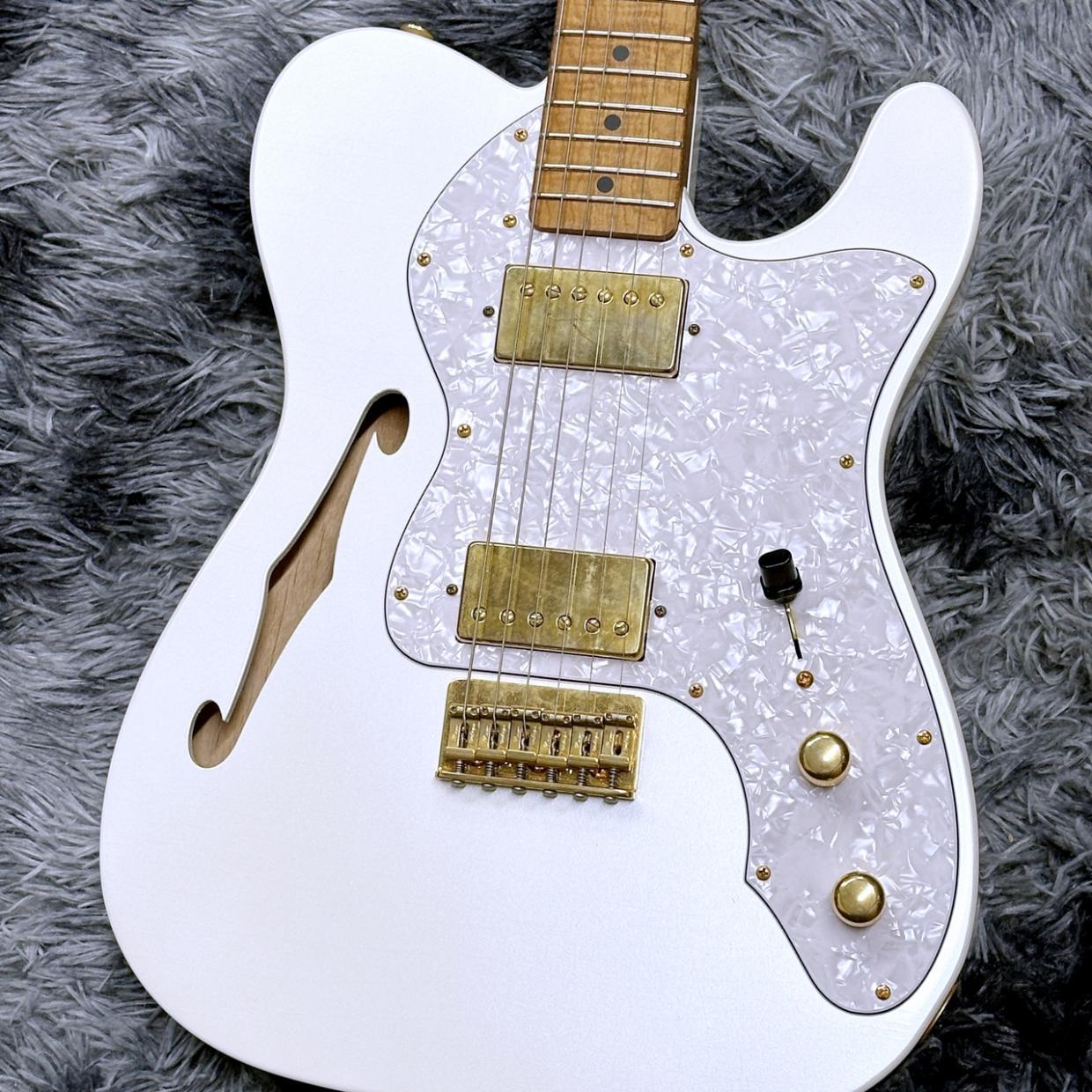 Xotic XTC-3 Thinline White Pearl Light Aged w/5A Roasted Flame