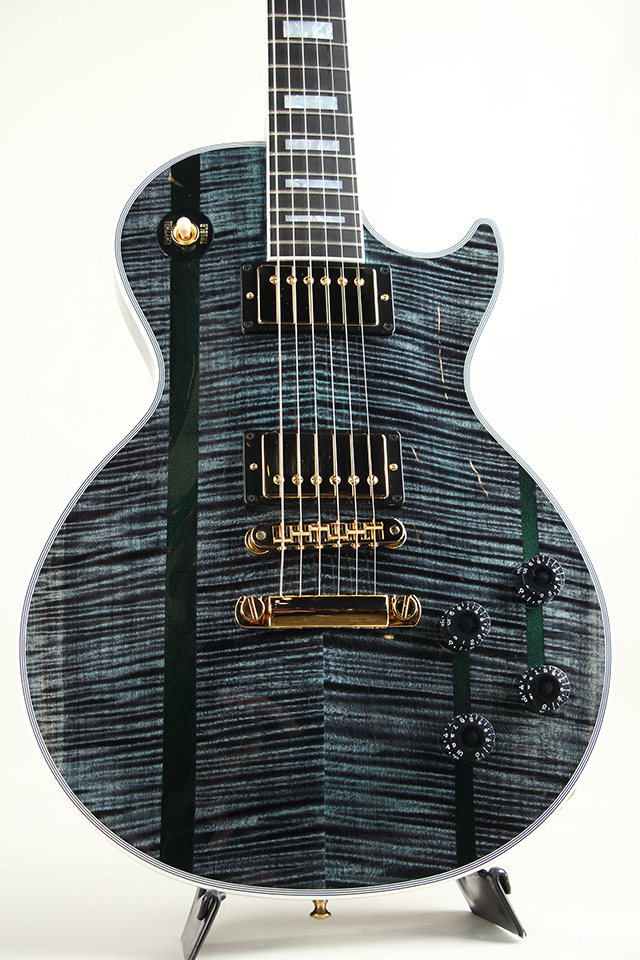 Gibson Custom Shop Les Paul Custom Figured Aqua Stripe Gloss S/N