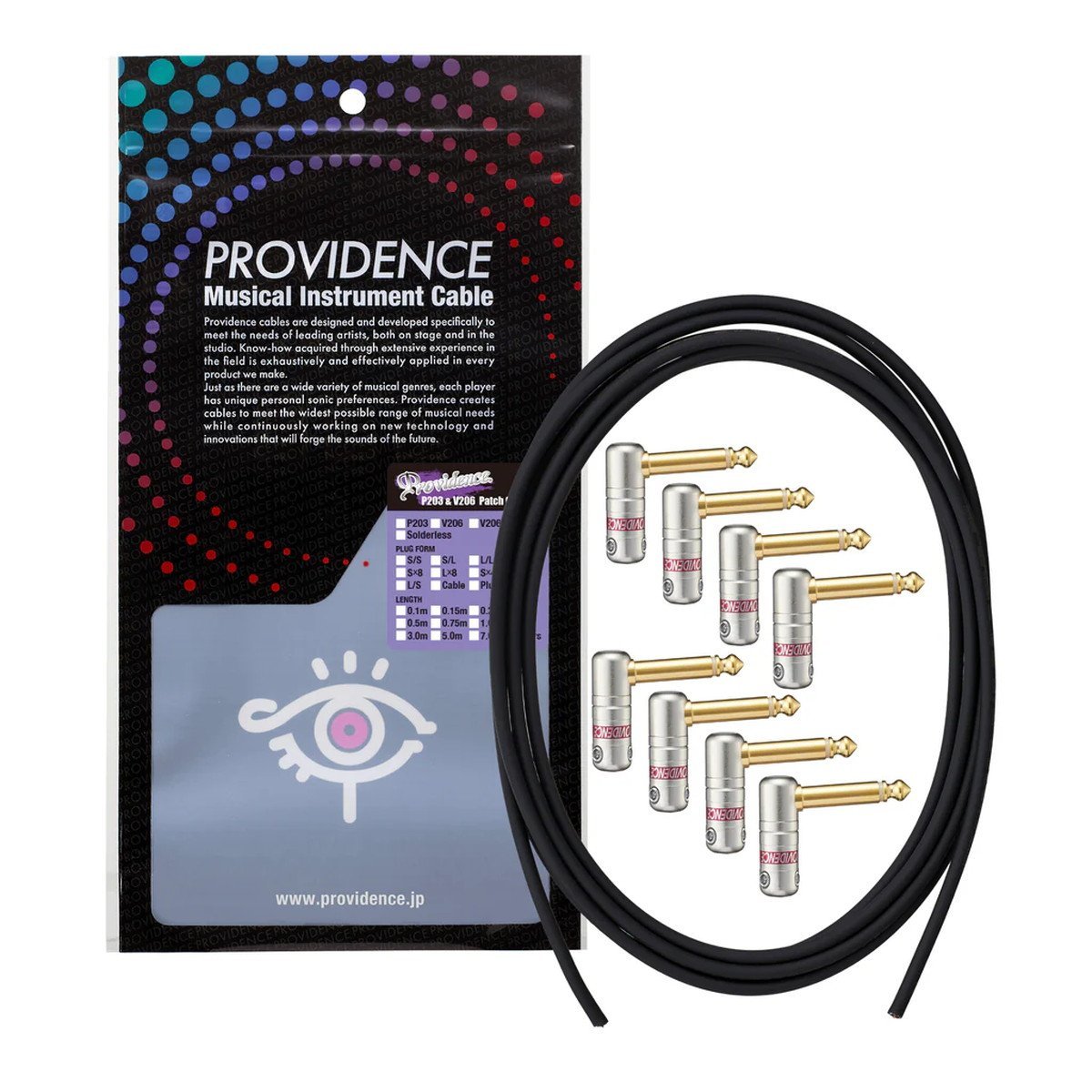 Providence V206 2M W/L×8 SET Patch Cable Kit Angled 8 Piece 