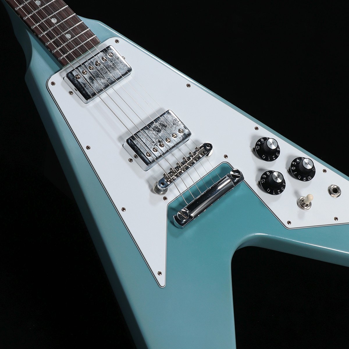 Gibson Custom Shop 70s Flying V Dot Inlay Maui Blue w/Matching