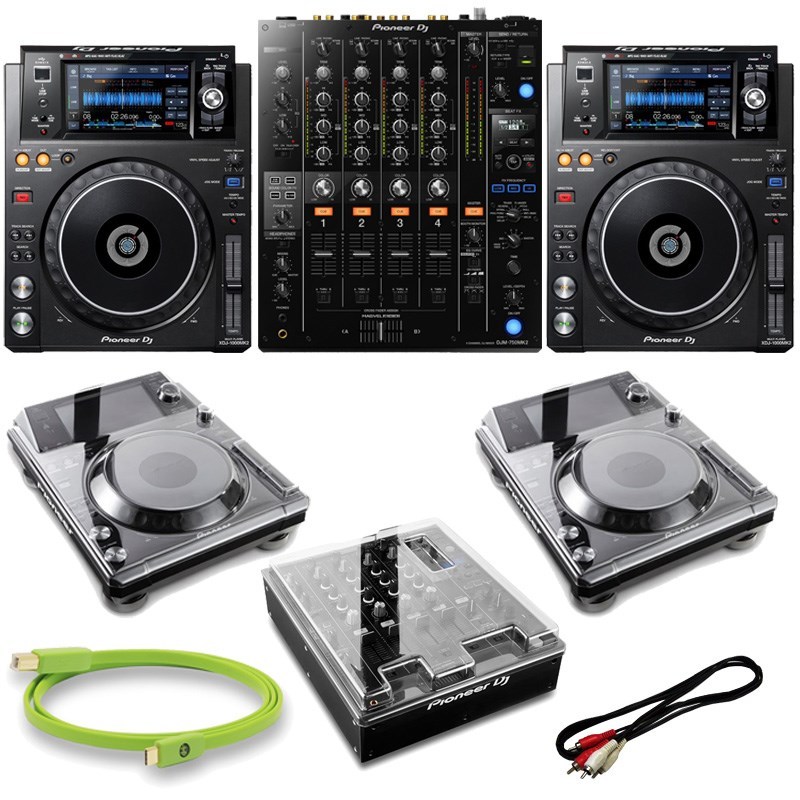 Pioneer Dj XDJ-1000MK2 + DJM-750MK2 クラブスタイル8点SET 【本体保護カバー & 高品質USBケーブル付属】【※保護...