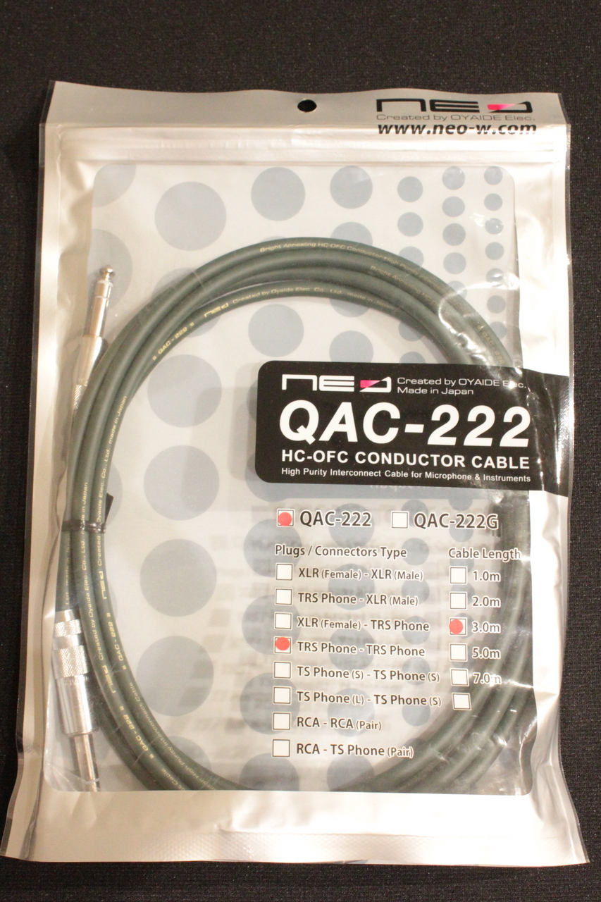 NEO by OYAIDE Elec QAC-222 TRS (TRS-TRS)（新品特価）【楽器検索