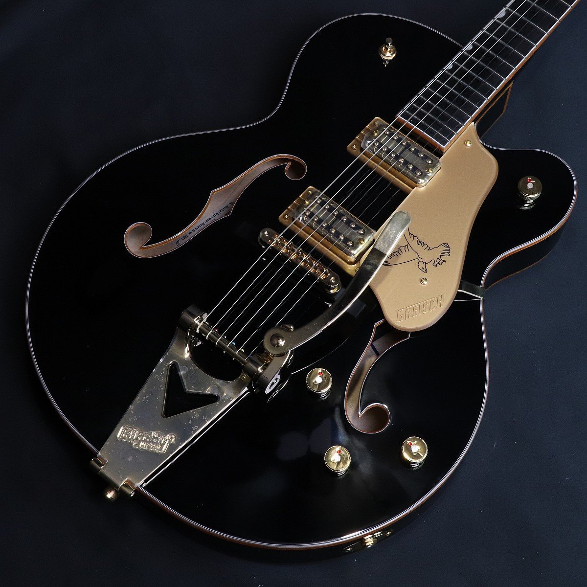 こうきんさん専用 GRETSCH エレキギター ブラック Bigsby Gretsch/FALCON HOLLOW BODY WITH STRING THRU BIGSBY AND