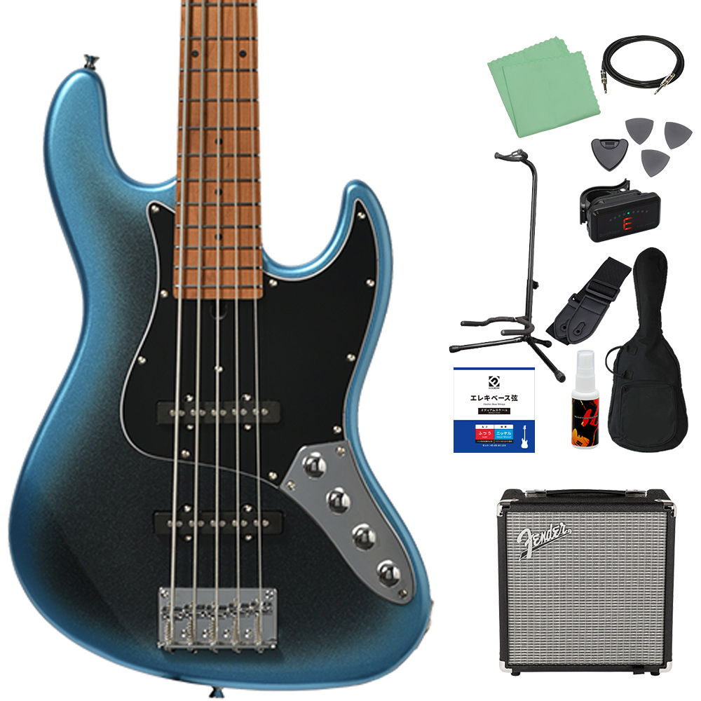 直ぐに弾けるベースセット Fender Classic Vibe Active '70s Jazz Bass V Sienna Sunburst 5弦