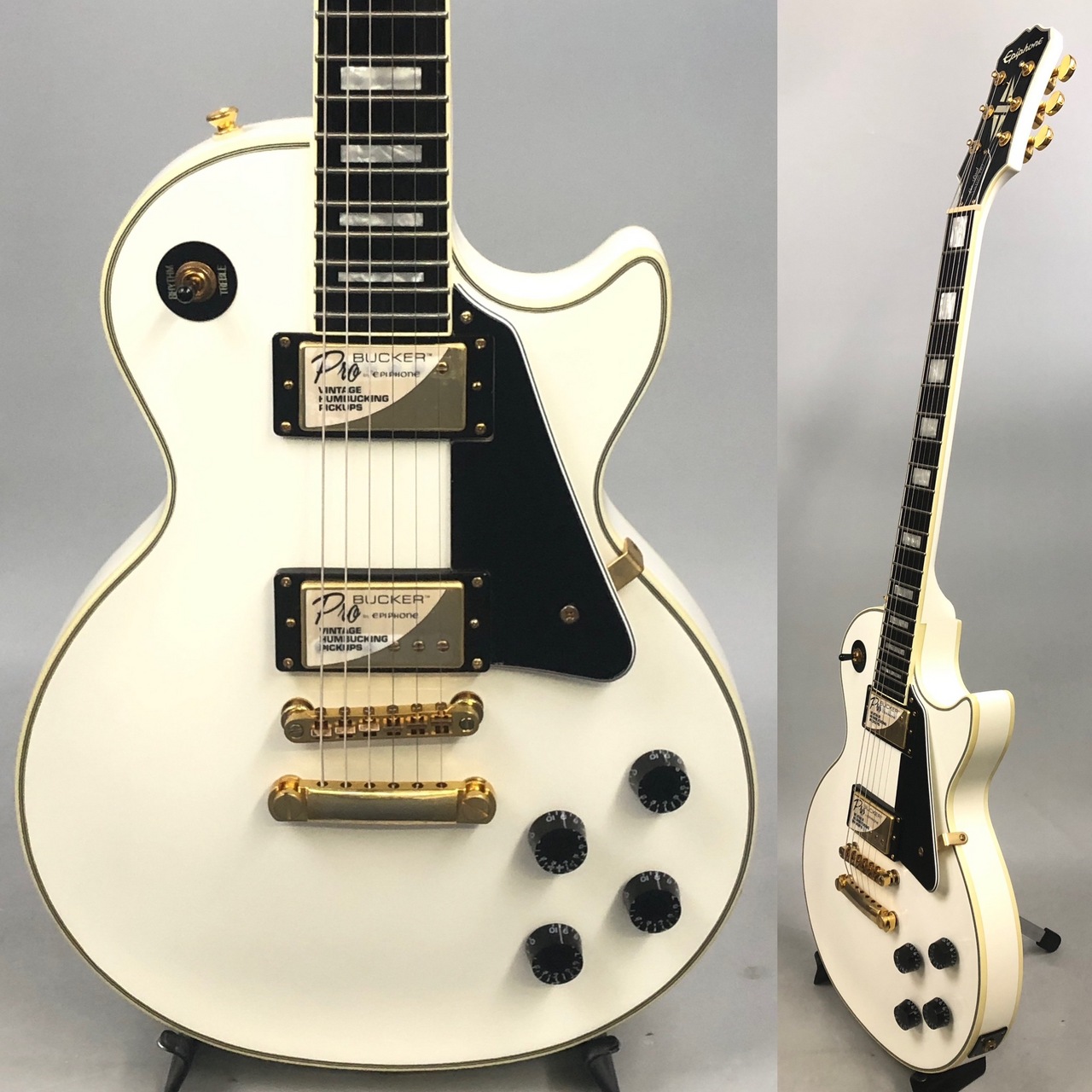 もんepiphone レスポールカスタムプロ　2016年製 Epiphone Les Paul Custom Pro AWH 2016年製（中古/送料無料