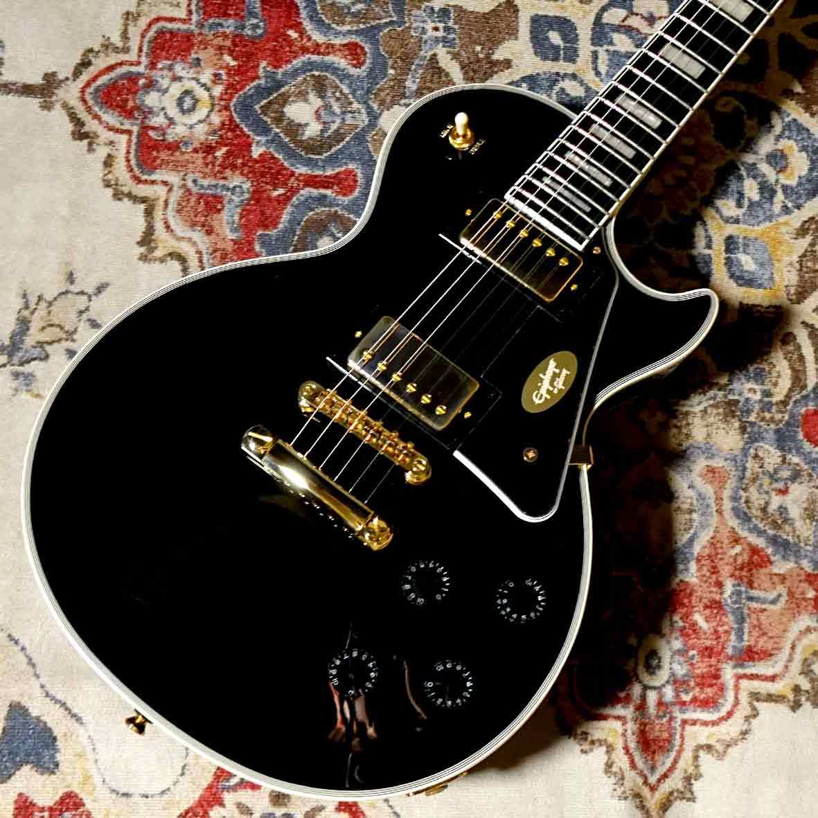 美品 メンテ済 Epiphone Les Paul CUSTOM Ebony Epiphone Les Paul Custom Ebony 【現物写真】（新品/送料無料）【楽器