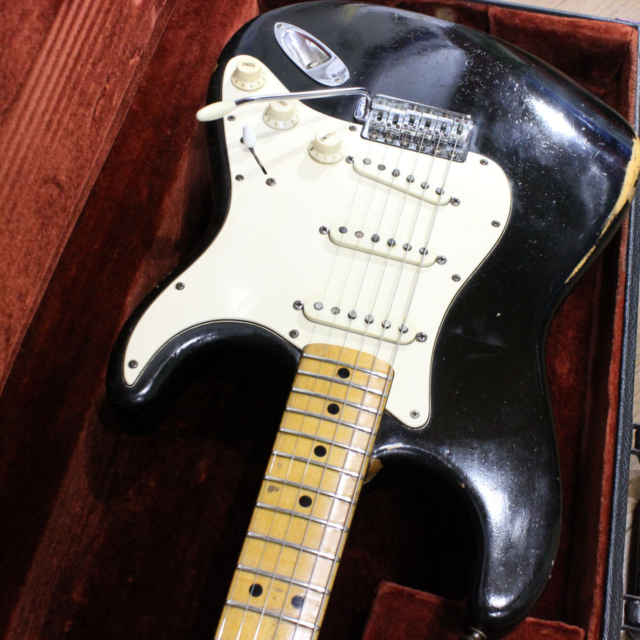 Fender Stratocaster BLACK 1ストリングスガイド フェンダー ストラト