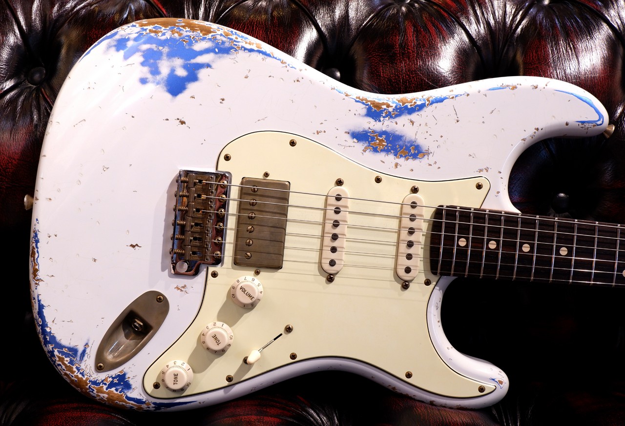 Xotic XSC-2 5A Grade Flame Maple Neck Heavy Aged ~IOlympic White