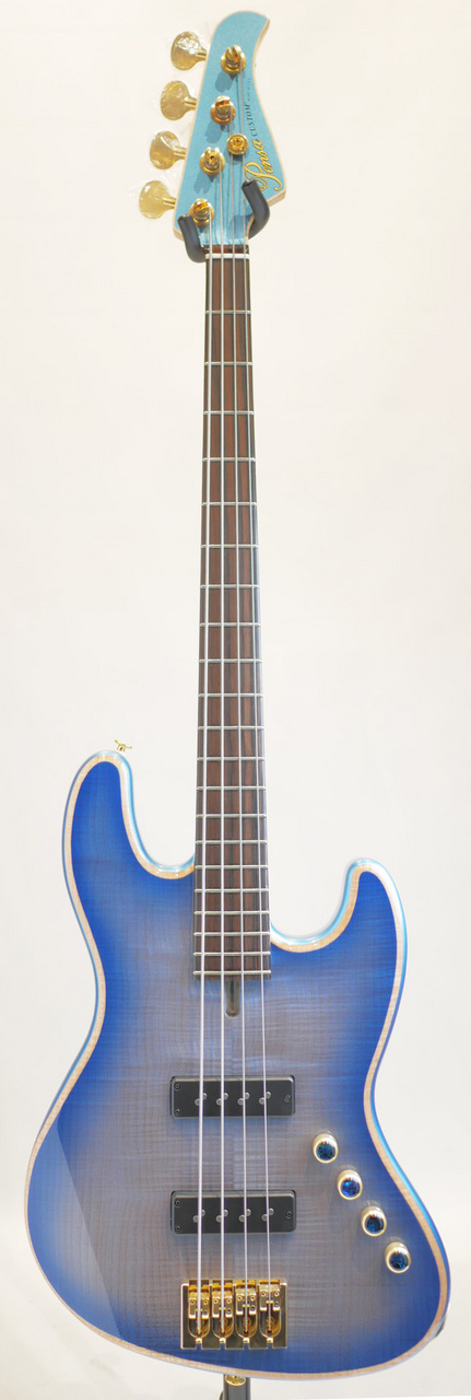 Pensa Guitars J-4 Plus Bass / Flame Maple Top (Blue Burst