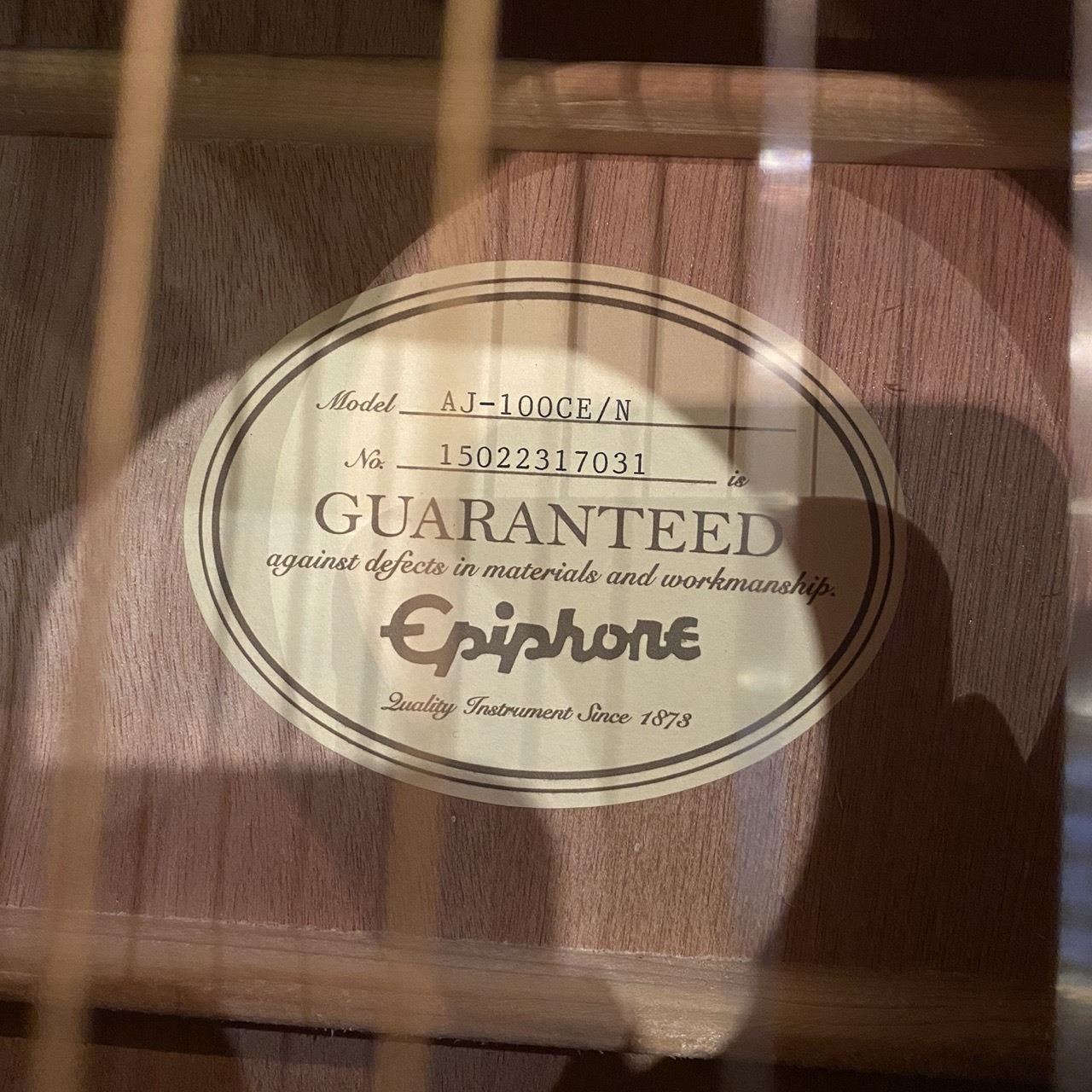 Epiphone AJ-100CE 2015年 Electric Acoustic Guitar （中古/送料無料