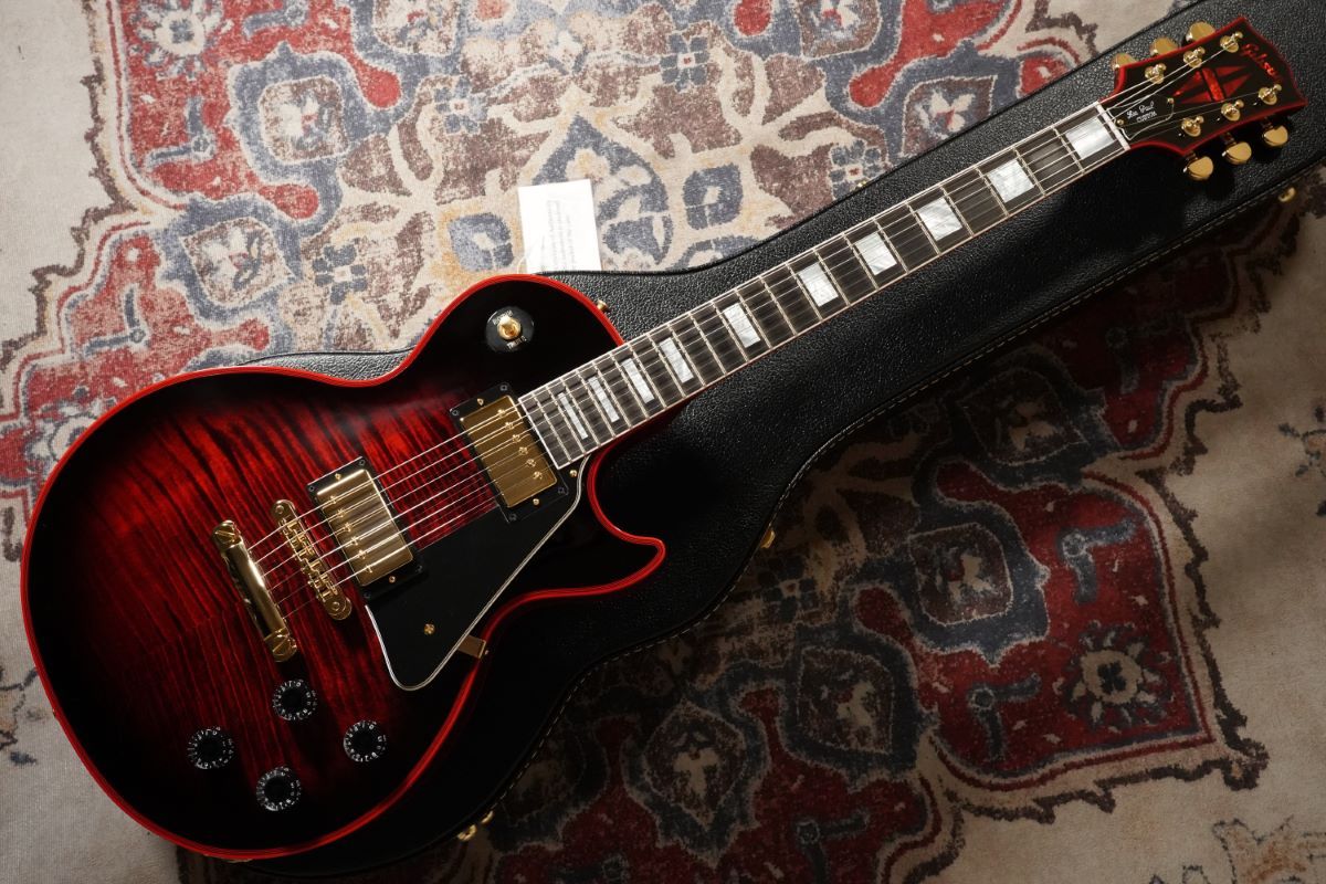 送料無料☆Cherry Red Custom Lespaul☆国産和柄ギター☆カスタムレス 