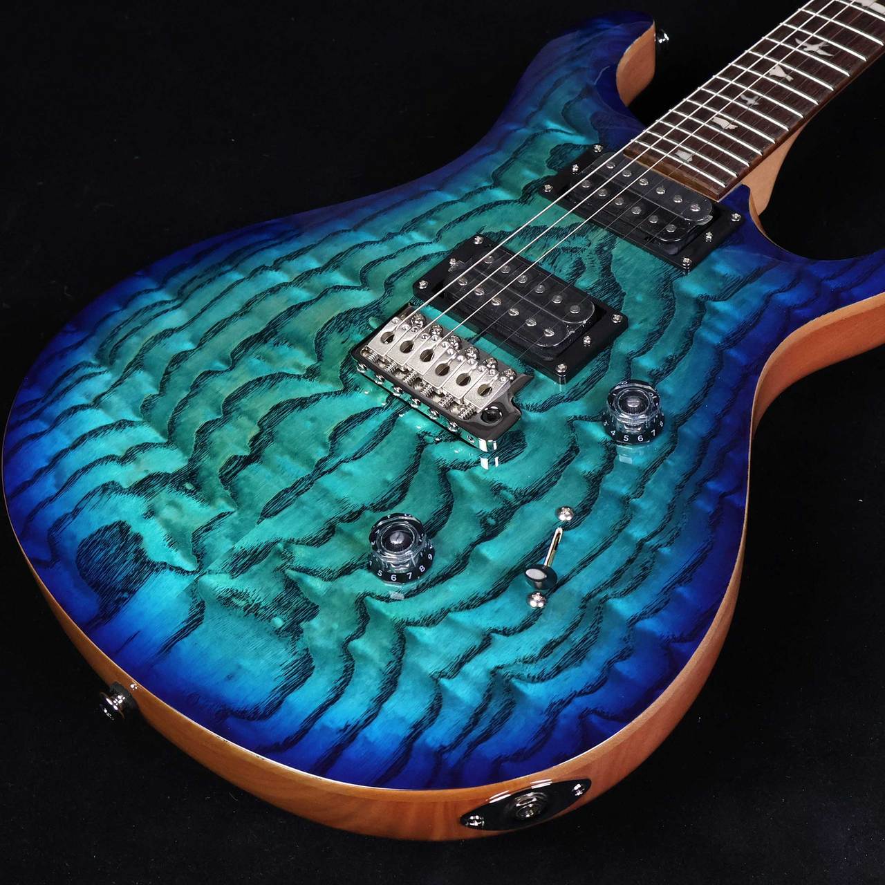 ジャンク PRS SE Custom 24 Burled Ash 送料無料 Paul Reed Smith(PRS) SE Custom24 Burled Ash Lake Blue SEカスタム24