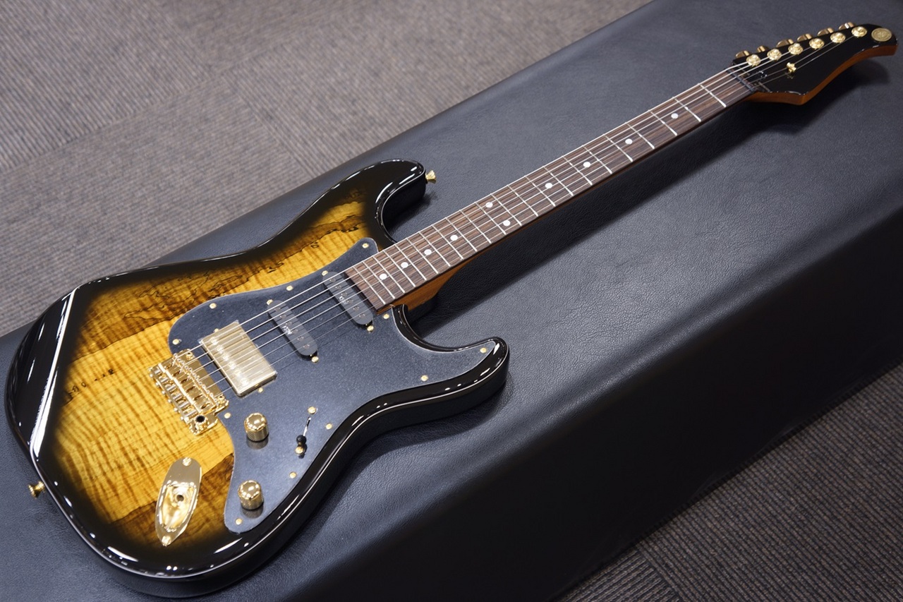 Kz Guitar Works ST Trad 22 Custom Spolted Flamed Maple Top / Black