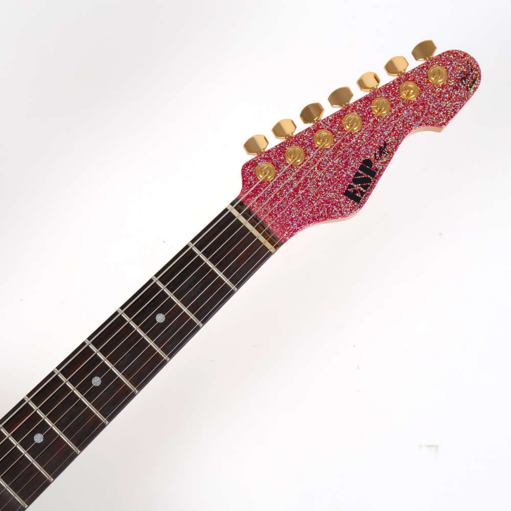 ピンクグリッターエレキギター ESP SNAPPER-7 Ohmura Custom “Pink Monster”-15th Anniversary