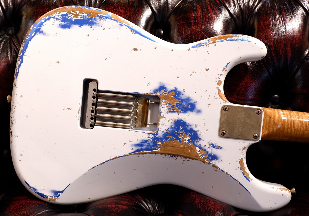 Xotic XSC-2 5A Grade Flame Maple Neck Heavy Aged ~Olympic White