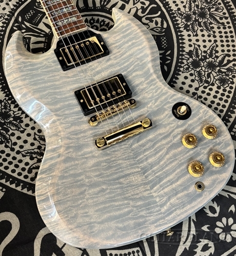 Gibson Custom Shop SG Elegant Quilt White Widow Trans-2003USED