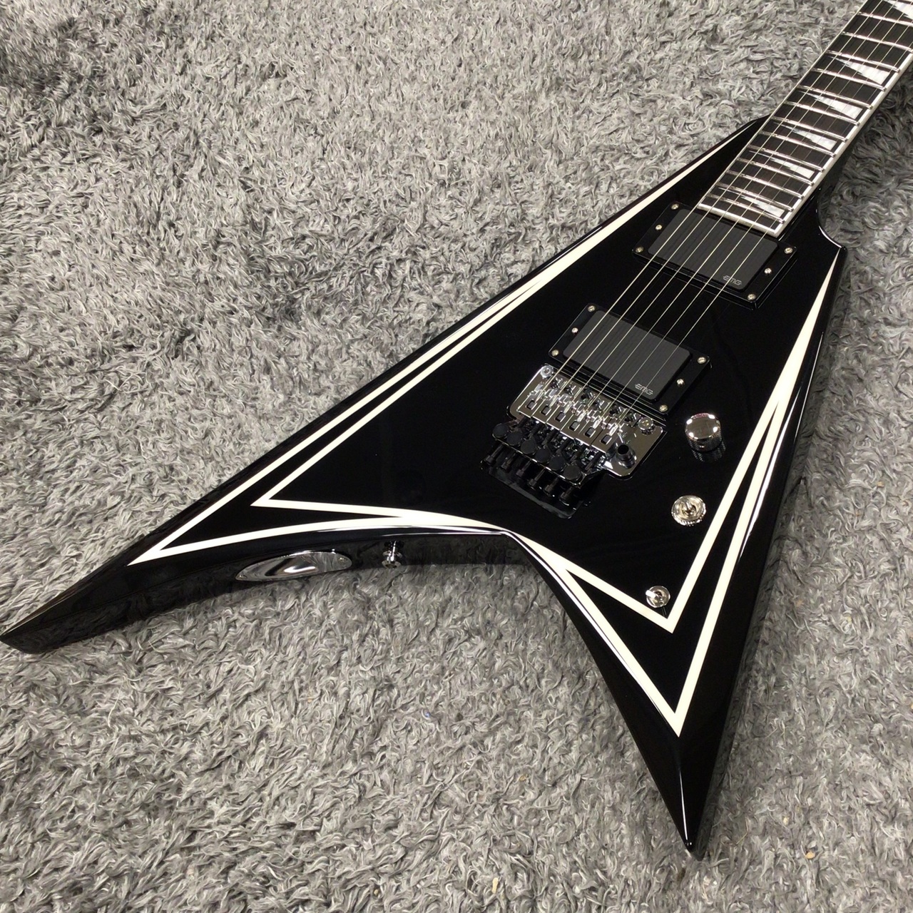 ギター ESP E-II SV E-II SV Black w/White Stripes【受注生産モデル】【即納!】【日本製