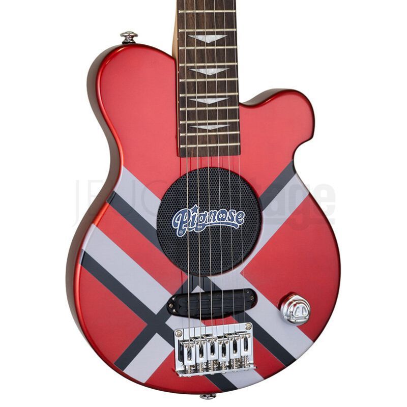 Pignose エレキギター レッド　新品弦張り替え済み　ケース付き Pignose PGG-JAIL ROLL（新品）【楽器検索デジマート】
