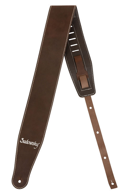 Sadowsky MetroLine 本革ベースストラップ 黒 Sadowsky MetroLine Genuine Leather Bass Strap Black/Silver