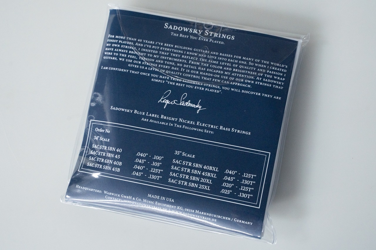 Sadowsky SBN40 Blue 4弦用ニッケル弦【横浜店】（新品/送料無料）【楽器検索デジマート】