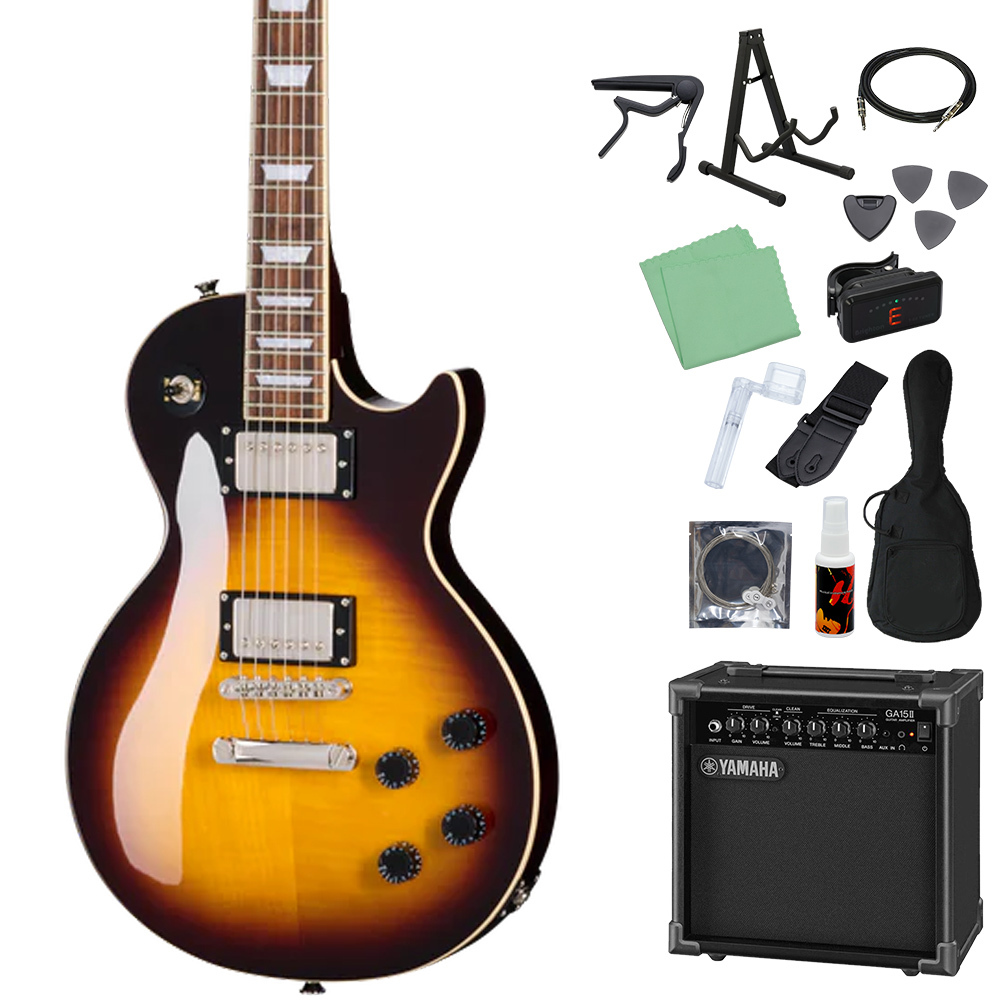 レスポール初心者セット Epiphone Les Paul Tribute Plus エレキギター初心者14点セット