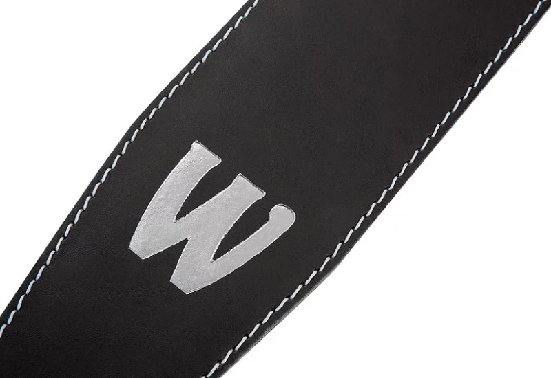 Warwick Teambuilt Genuine Leather Bass Strap -Black / Silver