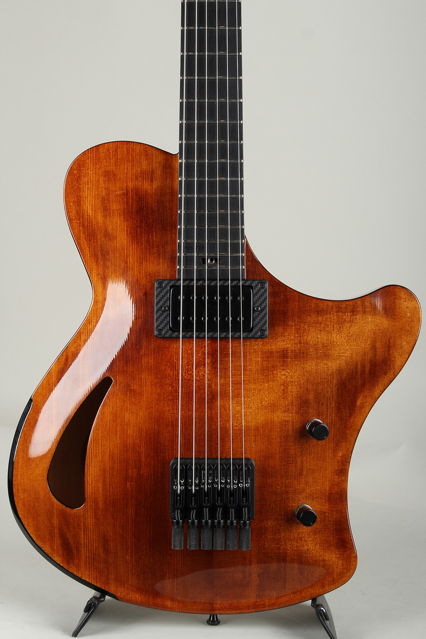 Victor Baker Guitars Ergonomic Semi hollow Headless / Amber burst