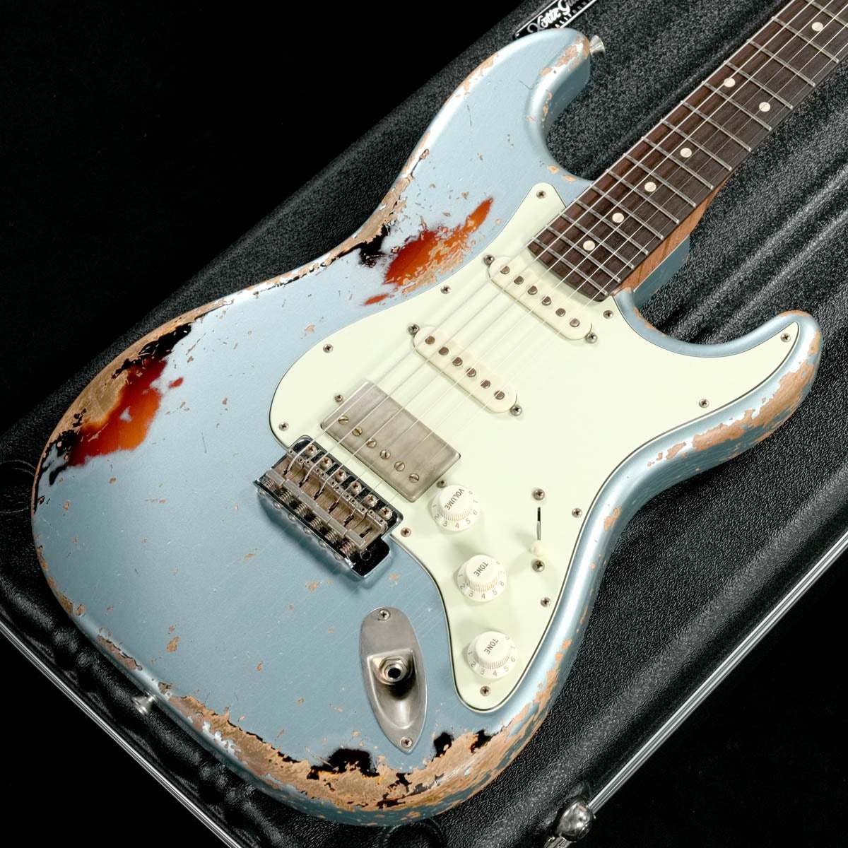 Xotic XSC-2 ALDER Heavy Aged Ice Blue Metallic over 3 Tone Burst