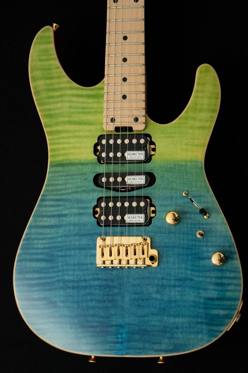 SCHECTER NV-3-24-MH-VTR-FM -Deep Blue to Light Green Fade