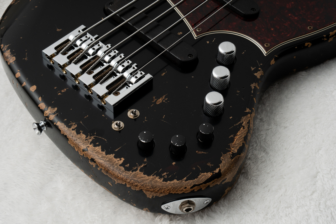 Xotic XJ-1T 5st Heavy Aged -Black over 3Tone Burst / Matching Head