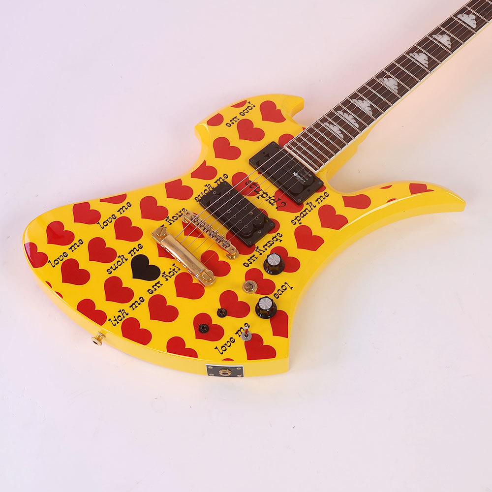 Burny イエローハートhideモデルエレキギター Amazon | Burny MG-165S HY X Japan hide Model Yellow Heart