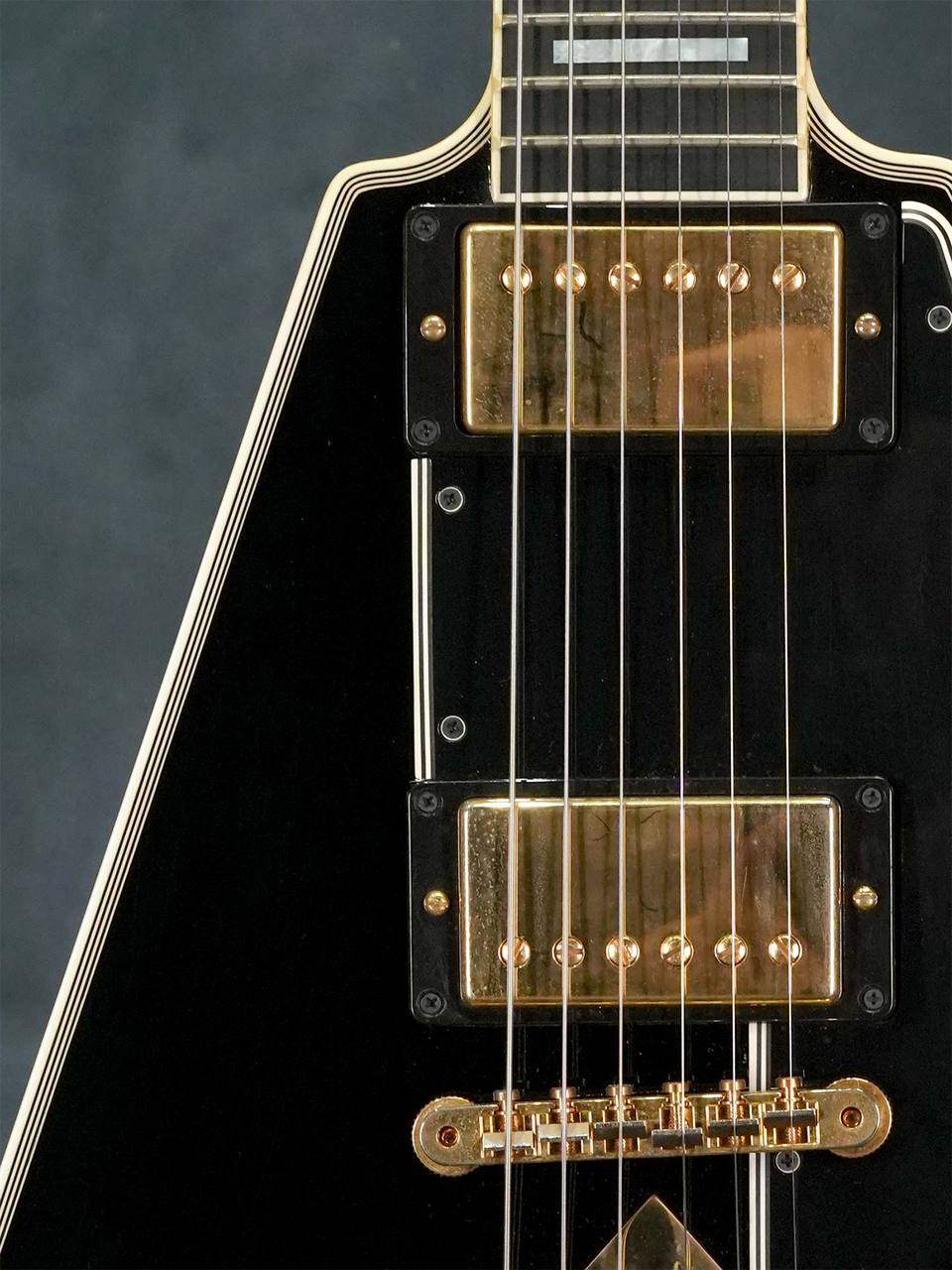 Gibson Custom Shop Flying V Custom Ebony w/Richlite Fingerboard