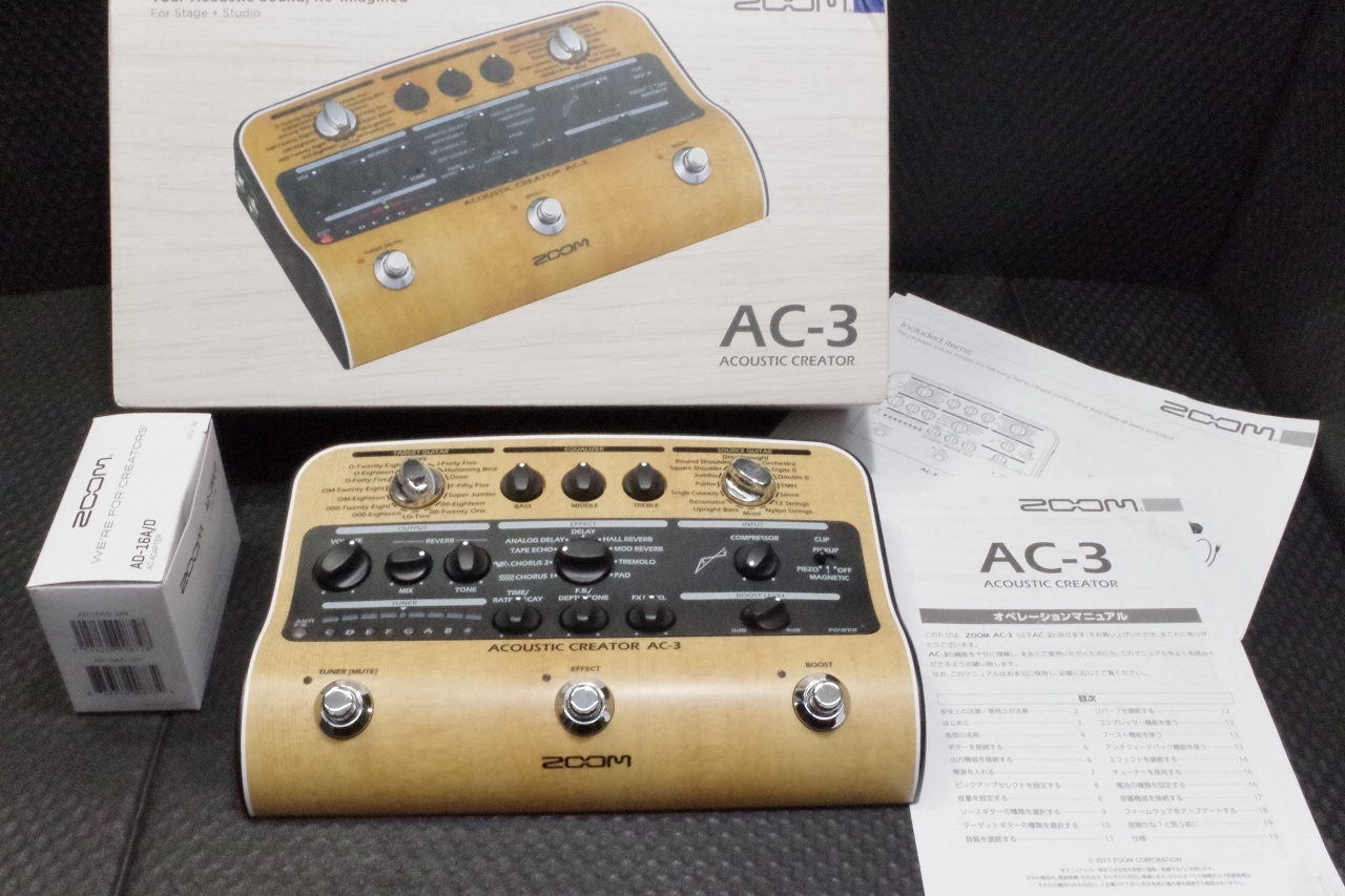 ZOOM ZOOM AC-3 アコギ用プリアンプ 【都城店】（中古/送料無料