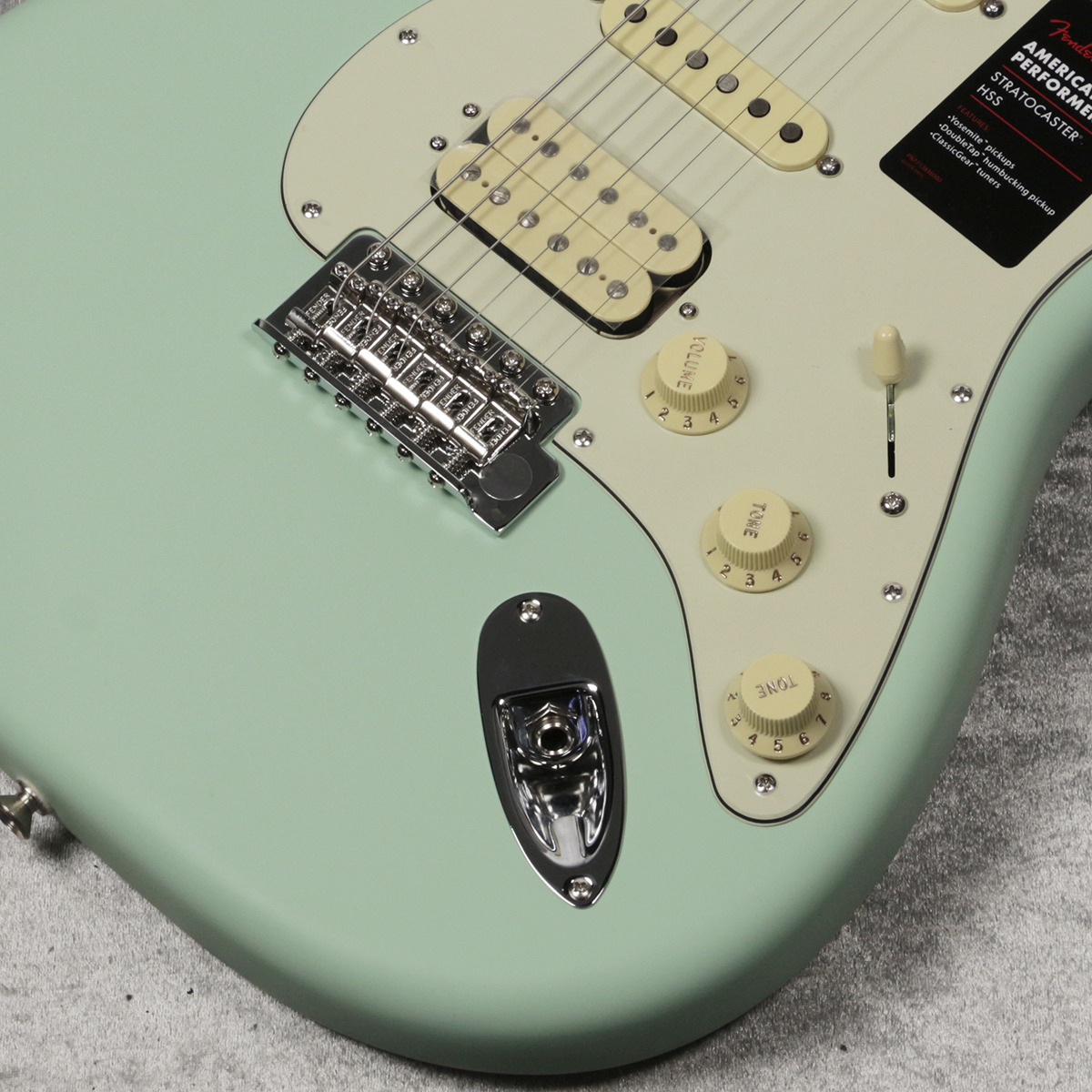 Fender American Performer Stratocaster HSS Maple Satin Surf Green